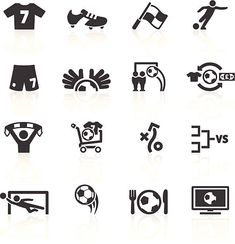 black and white sports related icons