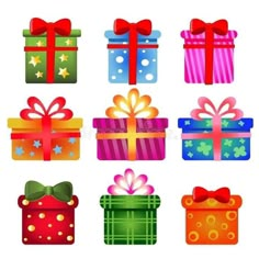 colorful gift boxes with bows and ribbons on white background royalty illustration