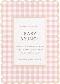 a baby brunch party with pink gingham