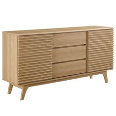 the sideboard is made out of wood