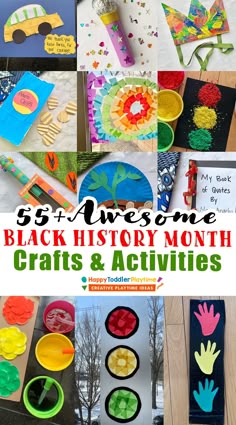 the black history month crafts and activities for kids to do with paper plates, cups, scissors