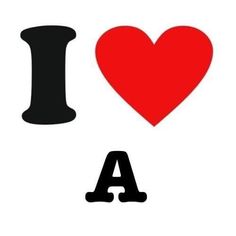 i love a card with the letter a in black and red on top of it