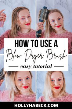 How To Use A Hairdryer Brush, Using A Blow Dryer Brush, Hair Dryer Brush For Short Hair, Blow Dry Brush Perfect Blowout, How To Blow Dry Medium Length Hair, Blow Dryer Brush Tutorial Short Hair, At Home Blowout Short Hair, Short Hair Blowout Tutorial, Blow Dryer Brush Tutorial