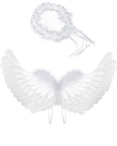 PRICES MAY VARY. ❤STRAPS for EASY WEARABILITY : White angel costume wings and halo straps for Easy Wearability natural duck/goose feather & marabou, hand made, feathers are not colorfast , Bleached White, UNISEX. Dress not included. ❤GREAT for COSTUME and THEME PARTIES : White angel costume wings and halo great for costume and theme parties, angel costume wings Halloween costume, Christmas pageant, school play, photoshoot props or for dress up. ❤White Angel Costume Wings And Halo Size: 22*13 in. Angel Wings For Kids, Angel Baby Birthday, White Angel Costume, Kids Angel Costume, Girls Angel Costume, Angel Wings Halloween, Wings Halloween Costume, Angel Wings And Halo, Wings And Halo