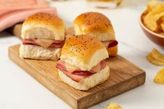 The Tastiest Hawaiian Ham and Cheese Sliders Recipe | KING’S HAWAIIAN Group Appetizers, Ham Sliders Recipes, Hawaiian Ham, Roll Sliders, Ham And Swiss Sliders, Connect Group, Ham Cheese Sliders, Hawaiian Roll Sliders, Ham And Cheese Sliders