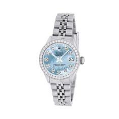 Model/Collection Name: Oyster Perpetual Datejust&#44 Blue Rolex Watch, Watch Rolex Women, Blue Jewerly, Ladies Rolex Watches, Rolex Blue, Diamond Watches Women, Rolex Diamond, Bezel Watch, Dancing Diamond