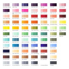 the color chart for different shades of paint