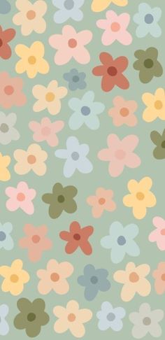 an abstract flower pattern on a green background