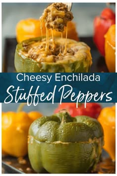 cheese enchilada stuffed peppers are the perfect appetizer for any occasion