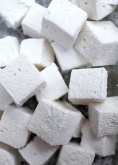 white marshmallows piled on top of each other