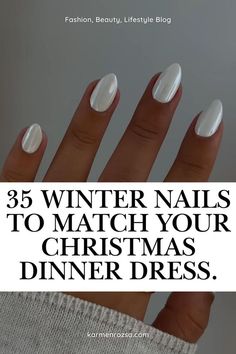 Complete your holiday look with winter nails designed to match your Christmas dinner dress. From shimmering whites to elegant metallics, these styles will complement any festive outfit and add a touch of seasonal glam.