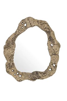 a circular mirror with holes in the middle