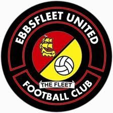 the logo for ebsfeet united football club, with a ball in the center