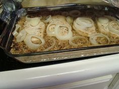 an oven with some food in it on top of the stove