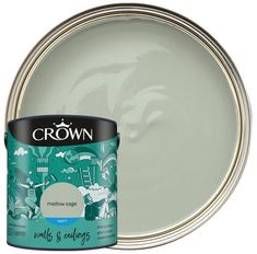 a white paint can with the words crown on it