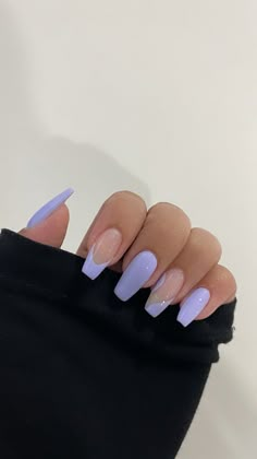 Long Nails Inspiration Purple, Purple Summer Nails 2023, Nails Purple Pastel, Purple And Blue Nails Designs, Light Purple Nails, Lavender Nails