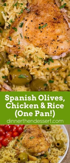 spanish olives, chicken and rice one pan dinner