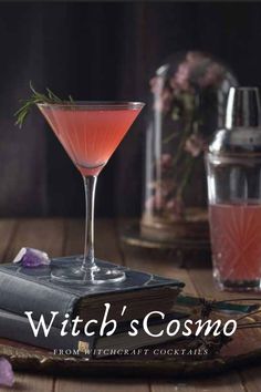 Sip like a witch with this rosemary and saffron cosmo recipe from the book WitchCraft Cocktails. Aligned for balance, power, and cleansing, this craberry vodka cocktail is sure to have you feeling fine & fresh. Photo by Harper Point Photography From the Book WitchCraft Cocktails Cosmo Recipe, Cosmo Cocktail, Vodka Cocktail