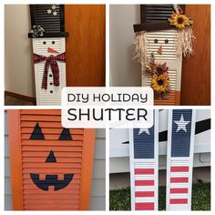 diy holiday shutter decorations for the front door