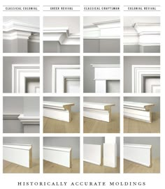 the architectural accurate moldings are available in various styles and colors, including white or gray