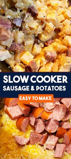 slow cooker sausage and potatoes are the best way to make this easy dinner recipe