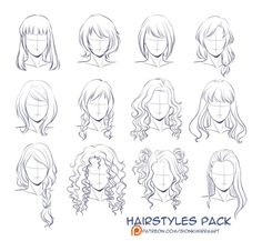 the hairstyles pack is shown in various styles and sizes, including long hair