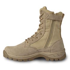 PRICES MAY VARY. Durable Material: Tactical boots are designed suede leather (Tan) / full grain leather (black) and nylon fabrics, and abrasion-resistant leather for durability. Outdoor combat boots ensure optimum performance in all types of harsh environments. Comfort and Support: Military boots for men feature a breathable mesh lining and moisture-wicking insole to ensure comfort for extended periods of wear. With an 8-inch boot height that provides ankle support and reduces sprains, these hiking boots are perfect for extended periods of standing or walking. Convenient fit:The mens combat boots are designed with an gusseted tongue and side zipper. The gusseted tongue can effectively prevent dust, mud and other debris from entering the shoes, keeping your feet clean and comfortable.The co Tactical Khaki Combat Boots With Reinforced Toe, Leather Military Combat Boots For Outdoor Work, Military Lace-up Boots For Outdoor, Durable Military Combat Boots For Outdoor, Army Combat Boots, Military Boots With Reinforced Toe For Outdoor, Desert Camping, Combat Boots Men, Jungle Boots