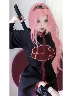 Pink Hair Anime Cosplay, Sasuke Cosplay, Top Cosplay, Pink Hair Anime, Anime Cosplay Makeup