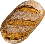 a loaf of bread sitting on top of a white table