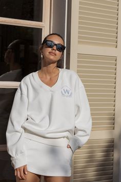 Tennis Hair, Sweatshirt And Shorts, Cream Leggings, V Neck Sweatshirt, Crop Top Skirt, S M, The Boutique, Look Your Best