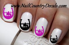 50 pc Purple N Black Barrel Racing Horse N Horse Shoes Nail Decals Nail Art Nail Stickers Best Price NC328 Thunder Nails, Cowgirl Nails, Fingernail Ideas, Western House, Cowgirl Stuff