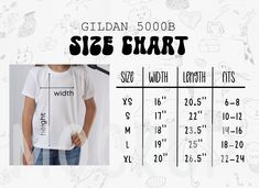 "Gildan 5000B Kids Size Chart, Kid Tshirt Measurements, Gildan 500B Size Chart, Unisex Gildan 5000B Size Chart, Youth Size Chart, Gildan Shirt Kids Size Chart ♥ WHAT'S INCLUDED ♥ 1 JPG file free of watermark ♥ NOTE ♥ This is an instant DIGITAL DOWNLOAD. No physical items will be mailed to you. The digital files will be available for download directly from Esty seconds after the purchase. ♥ INSTRUCTIONS ♥ DOWNLOADING: After you make the purchase, Etsy will take you to the download page where the file will be ready for you to download. If not, you can find the file by selecting \"Purchase & Reviews\" from your account dropdown in the top right corner of the screen. Please use either a laptop/desktop computer, or, if using a mobile phone/tablet, don't use the Etsy app for downloading. Instead Tshirt Measurements, Size Chart For Kids, Laptop Desktop, Desktop Computer, File Free, Desktop Computers, Graphic Designs, Jpg File, Design Store