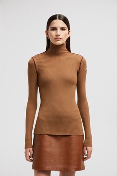 Featuring a sleek design, this turtleneck sweater is featured in a slim, figure-hugging fit. The lightweight knit is crafted from a luxurious wool, cashmere and viscose blend. Moncler Store, Cashmere Turtleneck, Knit Sweaters, Beige Sweater, Lightweight Knit, Jumpers For Women, Turtleneck Sweater, Sleek Design, Knitted Sweaters