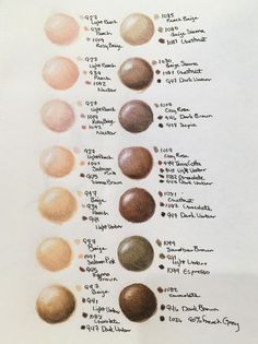 the different shades of eyeshades are shown in this drawing