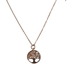 The Tree of Life necklace captures the essence of nature's beauty with its delicate 12 mm pendant, crafted from 925 sterling silver. The finely detailed tree is suspended from a 1 mm anchor chain, creating a timeless and minimalist design perfect for daily wear or special occasions. The chain is adjustable between 40 cm and 45 cm for a customized fit. This necklace is available in three finishes -- sterling silver, yellow gold-plated, or rose gold-plated. Wear it solo or layer it with the matchi Rose Gold Tree, Gold Tree Of Life, Tree Of, Tree Of Life Bracelet, Tree Of Life Jewelry, Anchor Chain, Gold Tree, Tree Of Life Necklace, Spiritual Healing