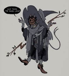 a drawing of a person dressed in costume and holding a stick with the words field time on it