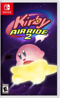 the game cover for kirby's air ride 2, which features an image of a pink