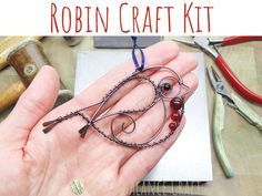 a person holding some kind of crafting item in their hand with the words robinn craft kit on it