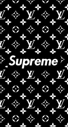 a black and white pattern with the word supreme on it's bottom right corner