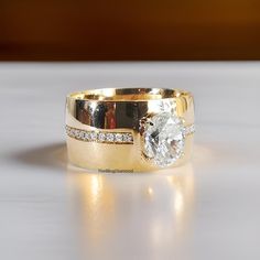 a close up of a ring on a table