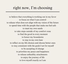 the poem right now, i'm choosing to believe that everything is working out in my