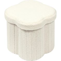 a white foot stool that is on a white background