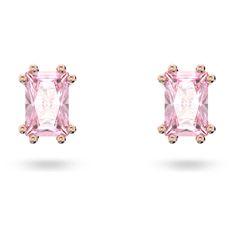 Designed to be mixed and matched with other pieces from the Stilla family, these stud earrings provide endless styling opportunities. Featuring pink rectangular-cut stones in rose gold-tone plated settings, how you choose to wear them is all part of the fun. Pink Cushion, Pink Stud Earrings, Pink Watch, Pink Studs, Pink Cushions, Pink Swarovski, Crystal Stud Earrings, Swarovski Earrings, Swarovski Jewelry