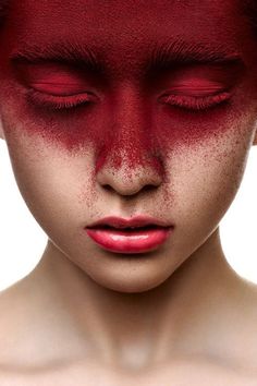 Pink Red Lipstick, Editorial Make-up, Beauty Fotografie, Red Eye Makeup, Color Makeup, Red Makeup, Animal Illustrations, Digital Paintings, Beauty Shoot