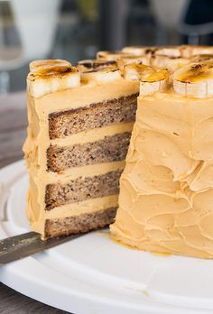 a cake that has been cut and is on a plate