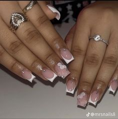 Spring Nail Designs, Simple Gel Nails, French Acrylic Nails, Classy Acrylic Nails