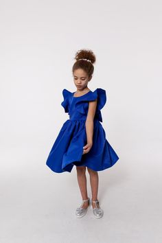 Navy Blue Princess Dress, Toddler Blue Dress, Blue Kid Dress, Royal Blue Girls Dress, Royal Blue Flowergirl Dress, Playful Blue Tutu Dress For Dress-up, Royal Blue Party, Blue Princess Dress, Wedding Communion