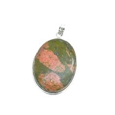 Natural Green Unakite Pendant, Oval Shape Pendant, 925 Sterling Silver Plated, Handmade Pendant, Unisex pendant, Statement Necklace, Best Gifts Forever, Handmade Pendant For Necklace Jasper Stone