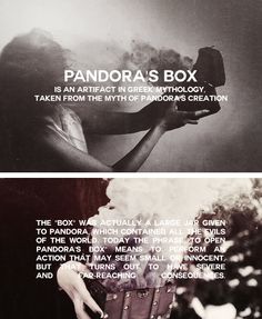 an advertisement for pandara's box is shown in black and white