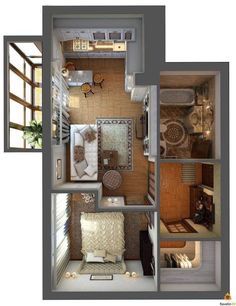 the floor plan of a small apartment